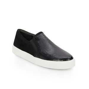 Via Spiga Maliah Black Snake Slip On Sneakers 8.5